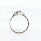 Vintage 10k White Gold Ring. Round Diamond Daisy Cluster Ring. Bypass Waterfall diamond. Engagement Ring. sz 7 st(52/9)