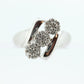 Vintage 10k White Gold Ring. Round Diamond Daisy Cluster Ring. Bypass Waterfall diamond. Engagement Ring. sz 7 st(52/9)