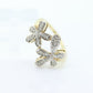 10k Flower Blossom Diamond Set Cocktail ring. Daisy Ring 10k Gold. Flower Ring. Daisy ring. st(51/74)