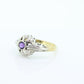 Art Deco Amethyst Ring. 18k White Gold Filigree Design. Engagement Ring from Art Deco 1920 Era. Statement band. February Stone