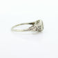 Antique Art Deco Diamond Solitaire Ring. 18k White Gold square set diamond  illusion set. st(105)
