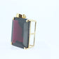 GARNET 14k Gold Pendant. Emerald Rectangle Garnet solitaire Pendant. (st53)