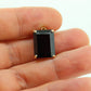 GARNET 14k Gold Pendant. Emerald Rectangle Garnet solitaire Pendant. (st53)