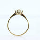 Victorian Pearl Claw Set ring. 10k Yellow Gold victorian solitaire ring. st(36)