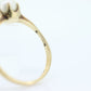 Victorian Pearl Claw Set ring. 10k Yellow Gold victorian solitaire ring. st(36)
