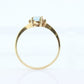10k Aquamarine ring. Dainty Aquamarine solitaire ring. Aquamarine gem. Light Aquamarine 10k yellow gold st(40)