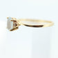 10k Aquamarine ring. Dainty Aquamarine solitaire ring. Aquamarine gem. Light Aquamarine 10k yellow gold st(40)