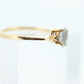 10k Aquamarine ring. Dainty Aquamarine solitaire ring. Aquamarine gem. Light Aquamarine 10k yellow gold st(40)