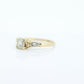 14k Art Deco Diamond ring. 14k White Yellow Gold Square cathedral Ring. intricate design ring. st(119)
