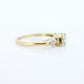 14k Art Deco Diamond ring. 14k White Yellow Gold Square cathedral Ring. intricate design ring. st(119)