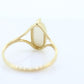 10k Quartz Glass Diamond Oval ring. Art Deco Filigree Frosted Rock Crystal Ring with a diamond. st(80)