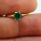 10k Forest Green Spinel ring. Retro Round Cut SPINEL 10k ring. Emerald Green spinel victorian prong ring (44stock)