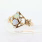 Victorian Double Opal and Pearl Seed ring. Antique 10k Yellow Gold Opal Pearl Seed Victorian Ring.