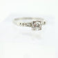 Art Deco PLATINUM Diamond Solitaire Ring. Platinum 1/2ct diamond Square setting Solitaire engagement Ring st(472)