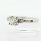 Art Deco PLATINUM Diamond Solitaire Ring. Platinum 1/2ct diamond Square setting Solitaire engagement Ring st(472)