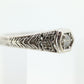 Art Deco Diamond ring. 14k white gold with engravings. Made by Royal Jewelry RJM