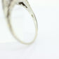 Art Deco Diamond ring. 18k White Gold Filigree Engagement Ring.