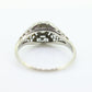 Art Deco Diamond ring. 18k White Gold Filigree Engagement Ring.