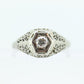 Art Deco Diamond ring. 18k White Gold Filigree Engagement Ring.