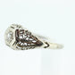 Art Deco Diamond ring. 18k White Gold Filigree Engagement Ring.
