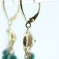 14k Turquoise Citrine dangle earrings Set. Turquoise Citrine Bezel Earrings. Yellow Gold Turquoise Earrings ST(110)