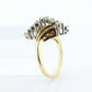 14k Yellow Gold Ring. Round Diamond Cluster Ring. Waterfall diamond. 0.96ctw diamonds st546