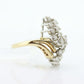 14k Yellow Gold Ring. Round Diamond Cluster Ring. Waterfall diamond. 0.96ctw diamonds st546