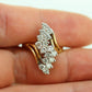 14k Yellow Gold Ring. Round Diamond Cluster Ring. Waterfall diamond. 0.96ctw diamonds st546