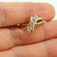 14K Bypass Diamond Ring. Total 0.48ctw Diamond Wave.  Stacked. Toi et moi band. Yellow Gold ring. Sz7.25 st(166/75)