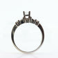14k Princess and Baguette diamonds ring. RJM Royal Engagement ring. st(190)