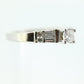 14k Princess and Baguette diamonds ring. RJM Royal Engagement ring. st(190)