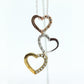 10K tricolor Triple Open Heart Diamond pendant. 10k Rose Yellow White gold. 10k necklace st44
