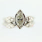 14k Marquise Diamond (0.48ctw) Wedding set. 14k white gold Bridal Set with a diamond. st403