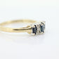 10k Blue Sapphire Three stone diamond ring. 10k Sapphire diamond ring st74