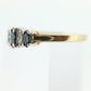10k Blue Sapphire Three stone diamond ring. 10k Sapphire diamond ring st74