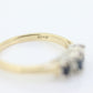 10k Blue Sapphire Three stone diamond ring. 10k Sapphire diamond ring st74