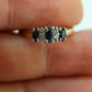 10k Blue Sapphire Three stone diamond ring. 10k Sapphire diamond ring st74