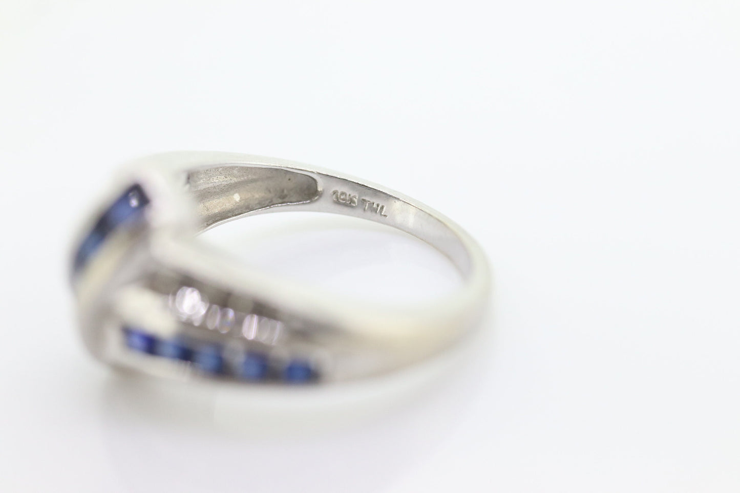 10k Blue Sapphire Bypass ring. 10k THL Samuel Aaron st74