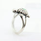 Zuni Navajo Turtle Tortoise Sterling Silver Signet ring. Turtle Turquoise Bezel set Ring.  St(10)