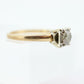 Art Deco Diamond Solitaire Ring. 14k Gold European Cut diamond  engagement Ring