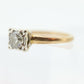 Art Deco Diamond Solitaire Ring. 14k Gold European Cut diamond  engagement Ring