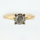Art Deco Diamond Solitaire Ring. 14k Gold European Cut diamond  engagement Ring