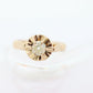 Victorian 18k Rose Gold Diamond Solitaire. 0.36ct Old Mine Cushion Cut Buttercup Diamond setting.