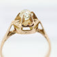 Victorian 18k Rose Gold Diamond Solitaire. 0.36ct Old Mine Cushion Cut Buttercup Diamond setting.