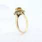 Antique Citrine Flower ring. Hand made 10k yellow gold flower Filigree ring