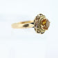 Antique Citrine Flower ring. Hand made 10k yellow gold flower Filigree ring