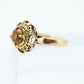 Antique Citrine Flower ring. Hand made 10k yellow gold flower Filigree ring