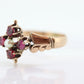 Victorian Garnet and Pearl Seed ring. Antique 10k Rose Gold Victorian Pearl Seed Garnet cluster ring.