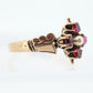 Victorian Garnet and Pearl Seed ring. Antique 10k Rose Gold Victorian Pearl Seed Garnet cluster ring.