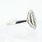 Marquise Signet Ring. Vintage 10k Flower Blossom white Gold Signet Ring. 10k White Gold Statement Ring.